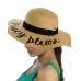 NEW CC 's Paper Weaved Beach Time Embroidered Quote Floppy Brim CC Sun Hat  eb-74979690